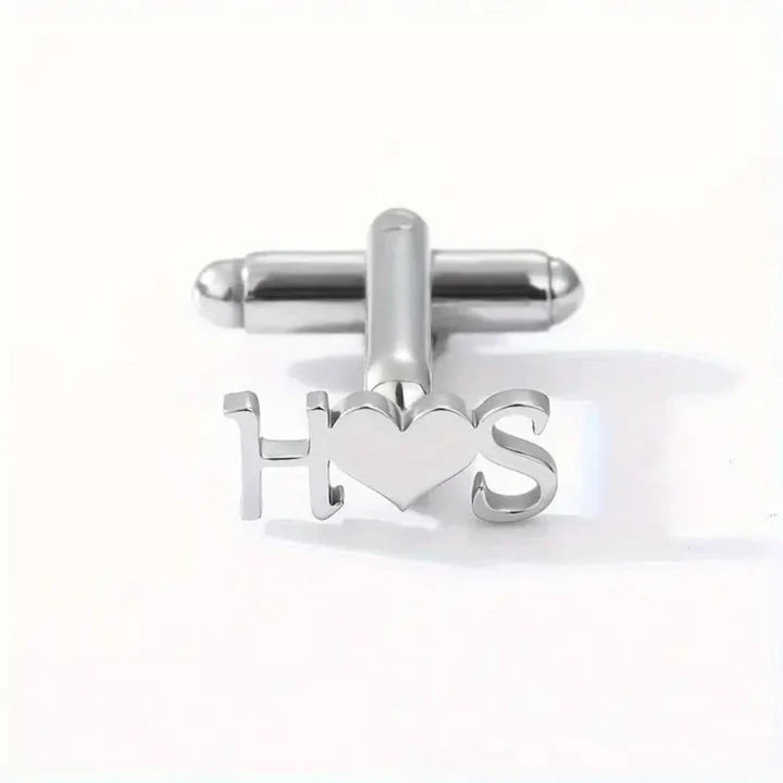 Initials Heart Cufflinks