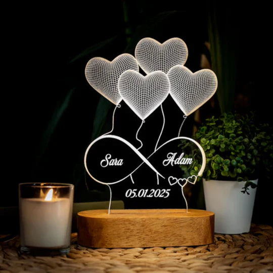 Personalized Eternal Love Illuminated 3D Lamp